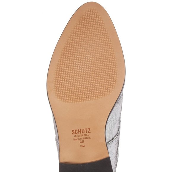 Schutz NEW Pearl Stud ALL- Leather Mules Clogs Slip-On Shoes SILVER Women's🎉HP - Picture 7 of 14
